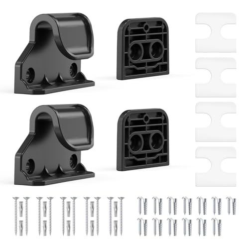 EZIGO Retractable Baby Gates Replacement Parts, Full Set Wall Mounting Accessories Including Brackets, Latches, Screws for 100/120 inch Extra Wide Baby Gate Mesh Gate Retractable Dog Gate, Black - Image 1
