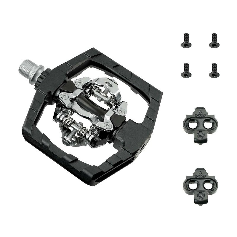 VENZO Click'R Compatible with Shimano SPD Mountain Bike Sealed Pedals with Cleats - Dual Platform Clipless Pedals for Mountain Bike - Easy Clip in & Out - Image 3