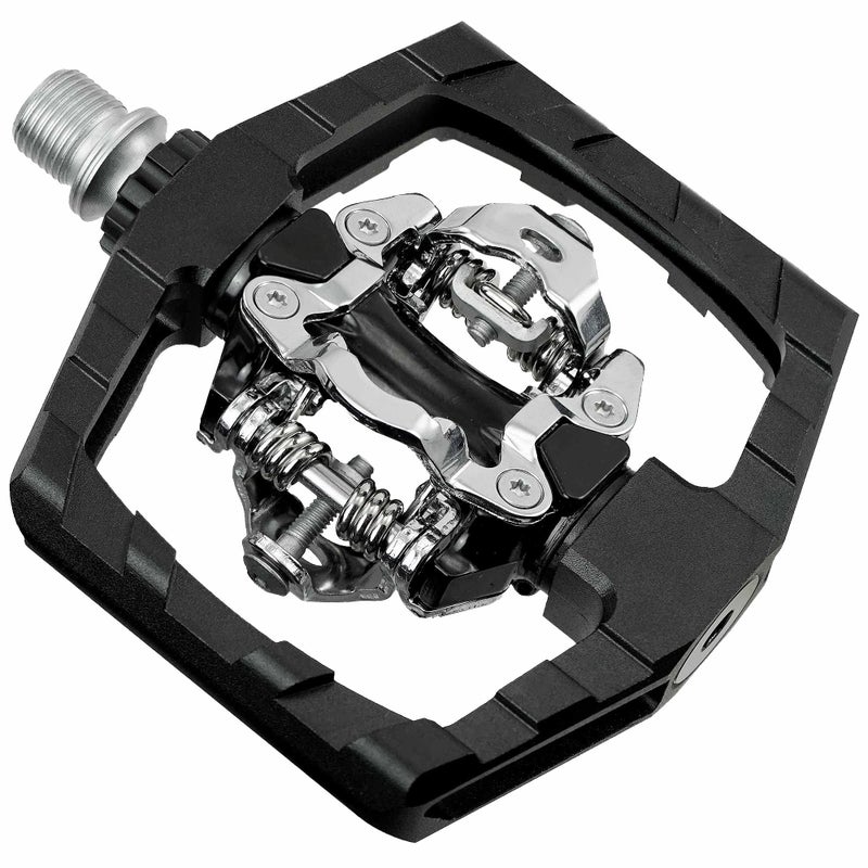 VENZO Click'R Compatible with Shimano SPD Mountain Bike Sealed Pedals with Cleats - Dual Platform Clipless Pedals for Mountain Bike - Easy Clip in & Out - Image 1