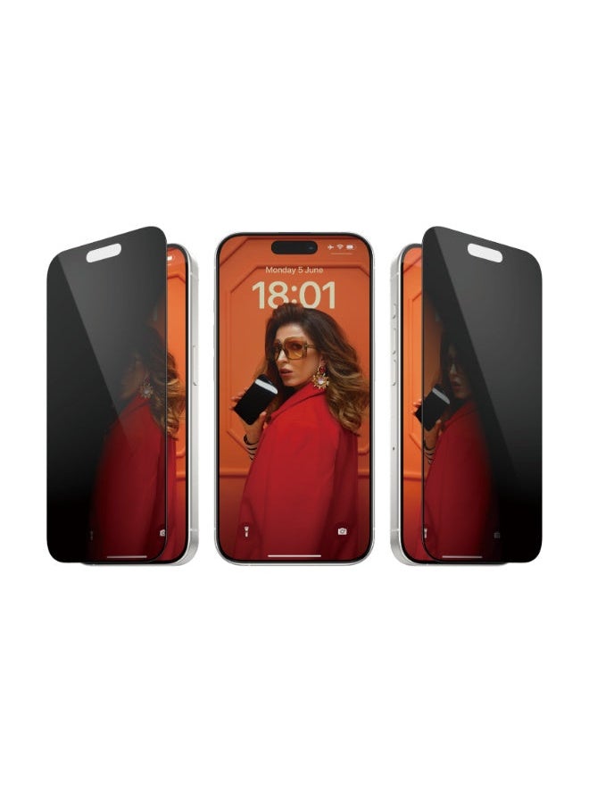 PanzerGlass - واقي شاشة الخصوصية فائق العرض لجهاز iPhone 15 Pro - Image 1