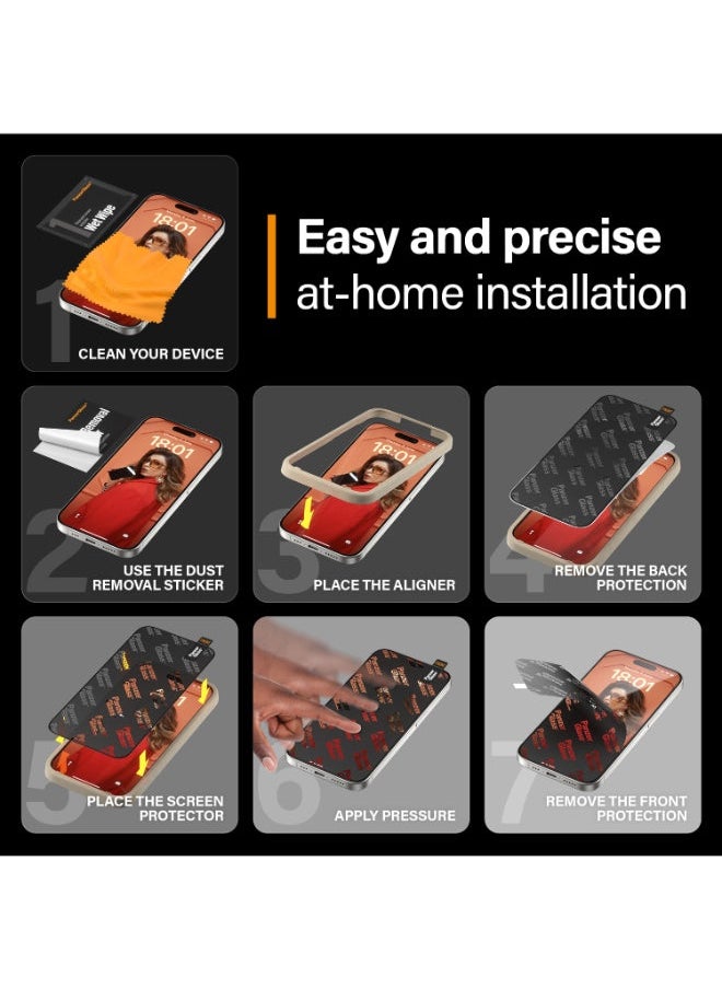 PanzerGlass - واقي شاشة الخصوصية فائق العرض لجهاز iPhone 15 Pro - Image 1