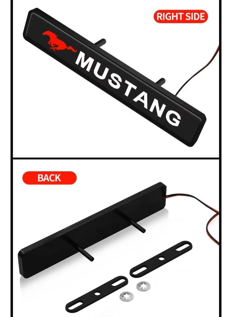 Vierex LED Front Hood Grille Emblem Light for Ford Mustang GT350 GT500 Shelby Cobra – Waterproof Car Front Badge Light, Modified Exterior Accessory, Dynamic Lighting Decoration for Mustang Spoiler - Image 5