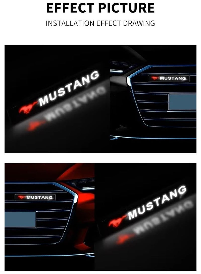 Vierex LED Front Hood Grille Emblem Light for Ford Mustang GT350 GT500 Shelby Cobra – Waterproof Car Front Badge Light, Modified Exterior Accessory, Dynamic Lighting Decoration for Mustang Spoiler - Image 3