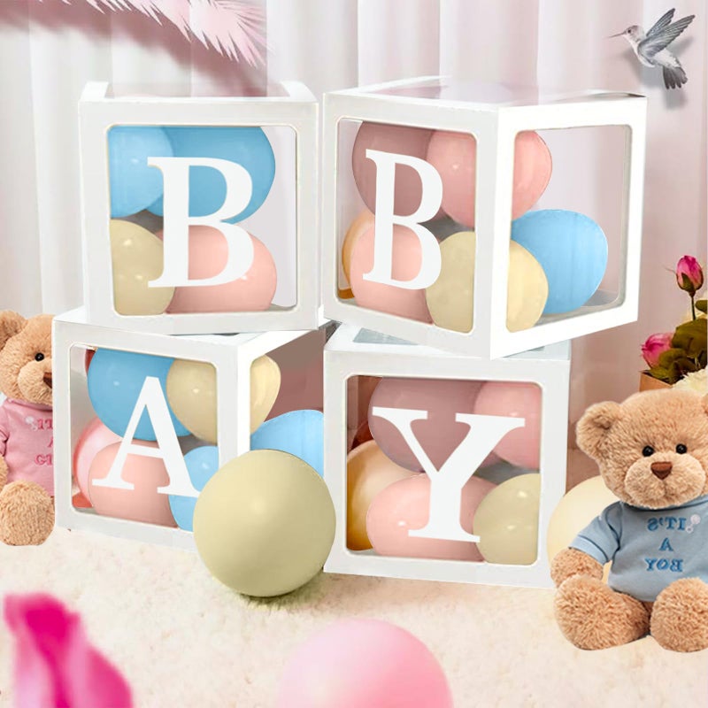 Patimate Gender Reveal Decorations Party Set - 176pcs Pink and Blue Balloons Arch Kit, Baby Box with Letters for Gender Reveal Decor Party Supplies Boy or Girl Baby Shower Revelacion Genero Backdrop - Image 5
