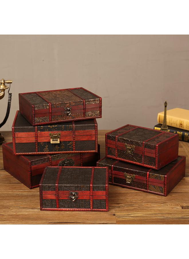 الأزرق جي دبليو ترتيب كتاب سطح المكتب الأوروبي صندوق تخزين ، صندوق المجوهرات الخشبية ، صندوق خشبي عتيق ، صندوق تخزين قديم ، دعائم التصوير الفوتوغرافي - Image 2