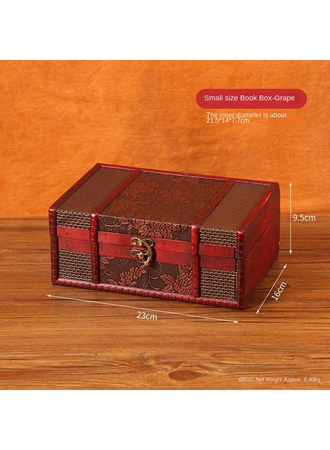 الأزرق جي دبليو ترتيب كتاب سطح المكتب الأوروبي صندوق تخزين ، صندوق المجوهرات الخشبية ، صندوق خشبي عتيق ، صندوق تخزين قديم ، دعائم التصوير الفوتوغرافي - Image 1