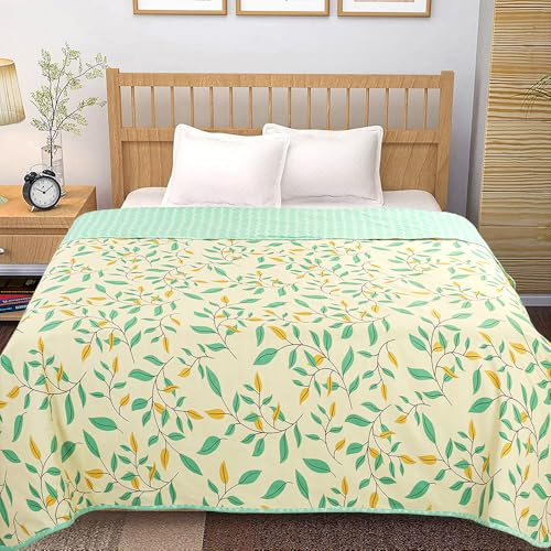 VAS COLLECTIONS Cotton Super Soft Brushed Microfiber Cotton 2 Layer Breathable Double Bed Dohar Lightweight Summer | AC | All Season Blanket Dohar 84X96(Inches) 213X243(CM) Cotton Pista & Light Green - Image 5