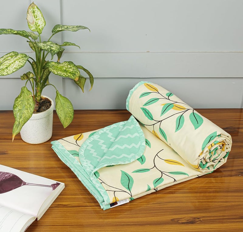 VAS COLLECTIONS Cotton Super Soft Brushed Microfiber Cotton 2 Layer Breathable Double Bed Dohar Lightweight Summer | AC | All Season Blanket Dohar 84X96(Inches) 213X243(CM) Cotton Pista & Light Green - Image 1