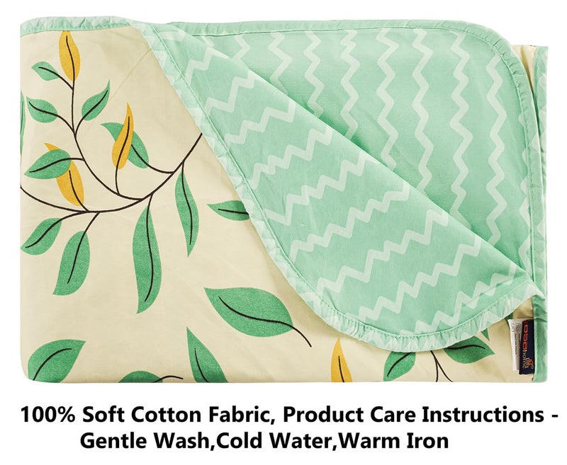 VAS COLLECTIONS Cotton Super Soft Brushed Microfiber Cotton 2 Layer Breathable Double Bed Dohar Lightweight Summer | AC | All Season Blanket Dohar 84X96(Inches) 213X243(CM) Cotton Pista & Light Green - Image 4