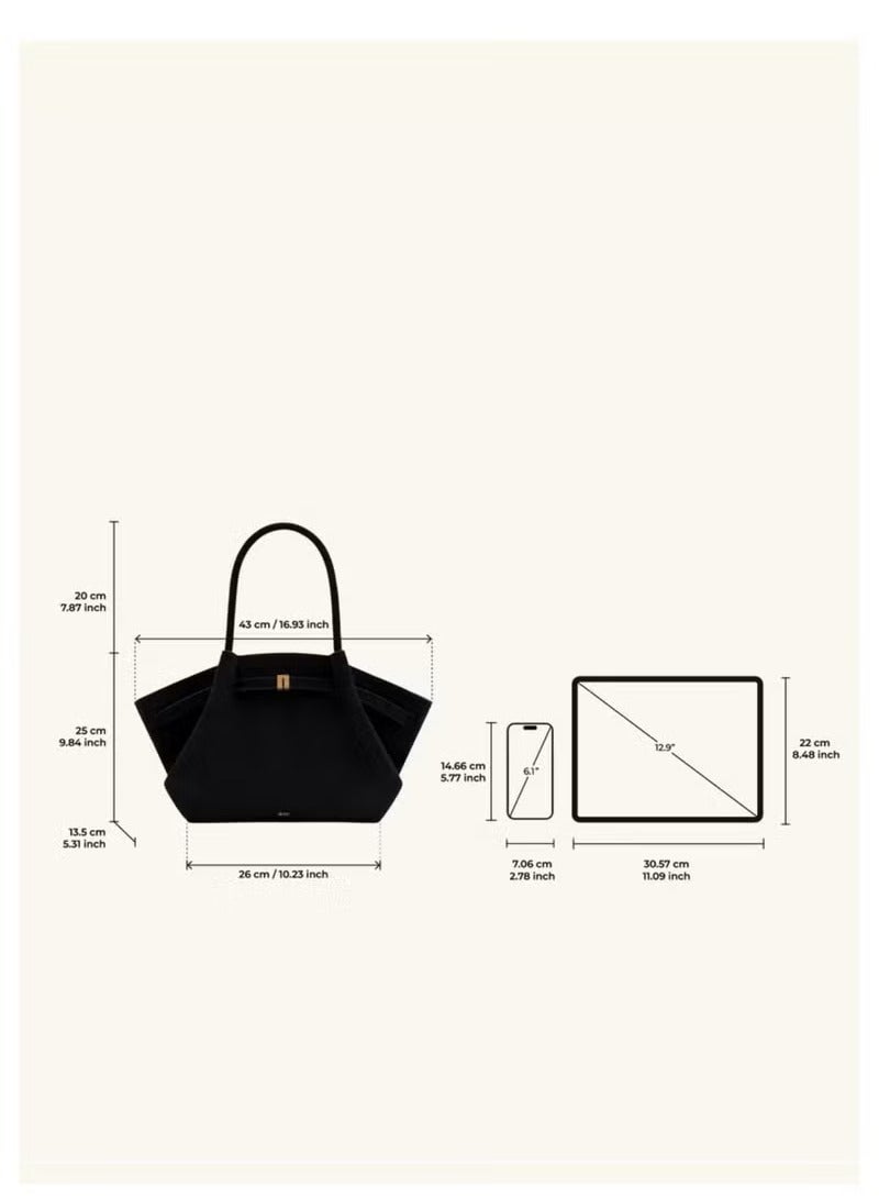 JW PEI Hana Medium Faux Suede Tote- Black - Image 5