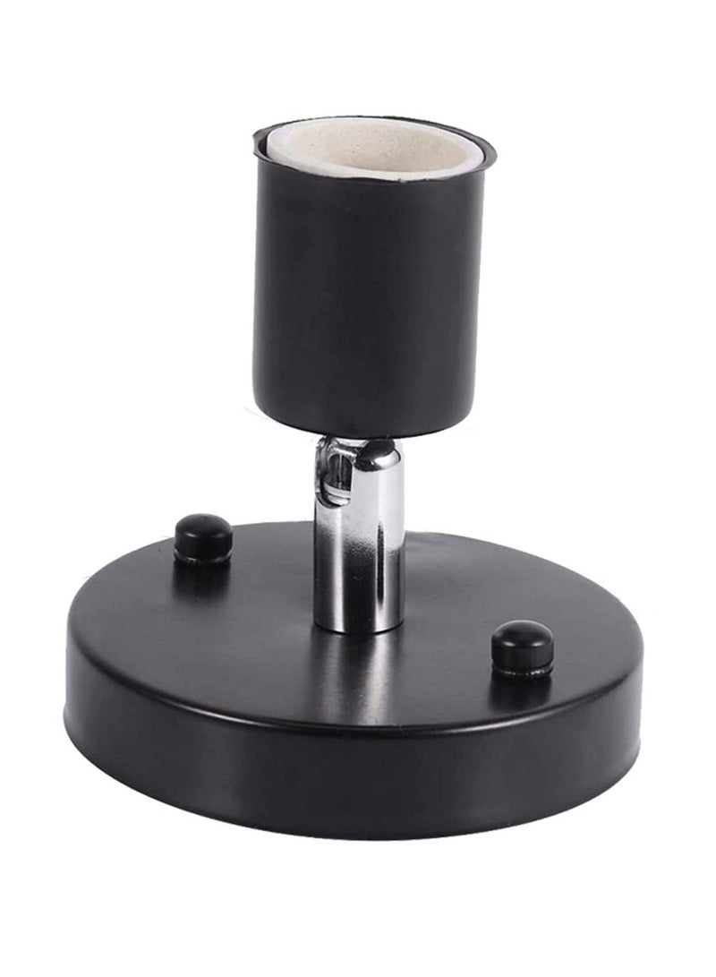 Captaintech Ceiling Lamp Socket Adapter 220V Lamp Holder Light E27 Lamp Holder Adapter Retro Vintage Rotating Bulb Socket Socket Light Holder 180 Degree, Home Decor Cafe (Black) - Image 1