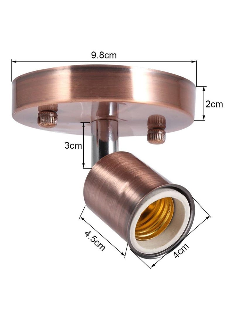 Captaintech Ceiling Lamp Socket Adapter 220V Lamp Holder Light E27 Lamp Holder Adapter Retro Vintage Rotating Bulb Socket Socket Light Holder 180 Degree, Home Decor Cafe (Black) - Image 4