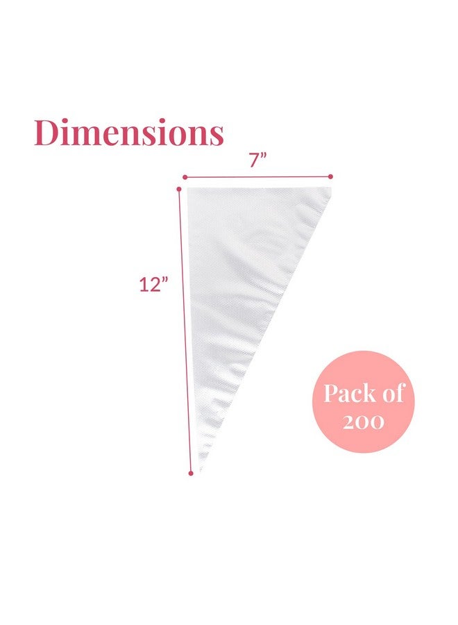 Prestee Set of 200 - Anti Burst Piping Bags 12 Inch - Prestee Tipless Icing Bags - Durable Frosting Piping Bag Tools - Pastry and Cookie Decorating Supplies - Image 3