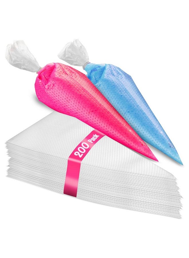 Prestee Set of 200 - Anti Burst Piping Bags 12 Inch - Prestee Tipless Icing Bags - Durable Frosting Piping Bag Tools - Pastry and Cookie Decorating Supplies - Image 1