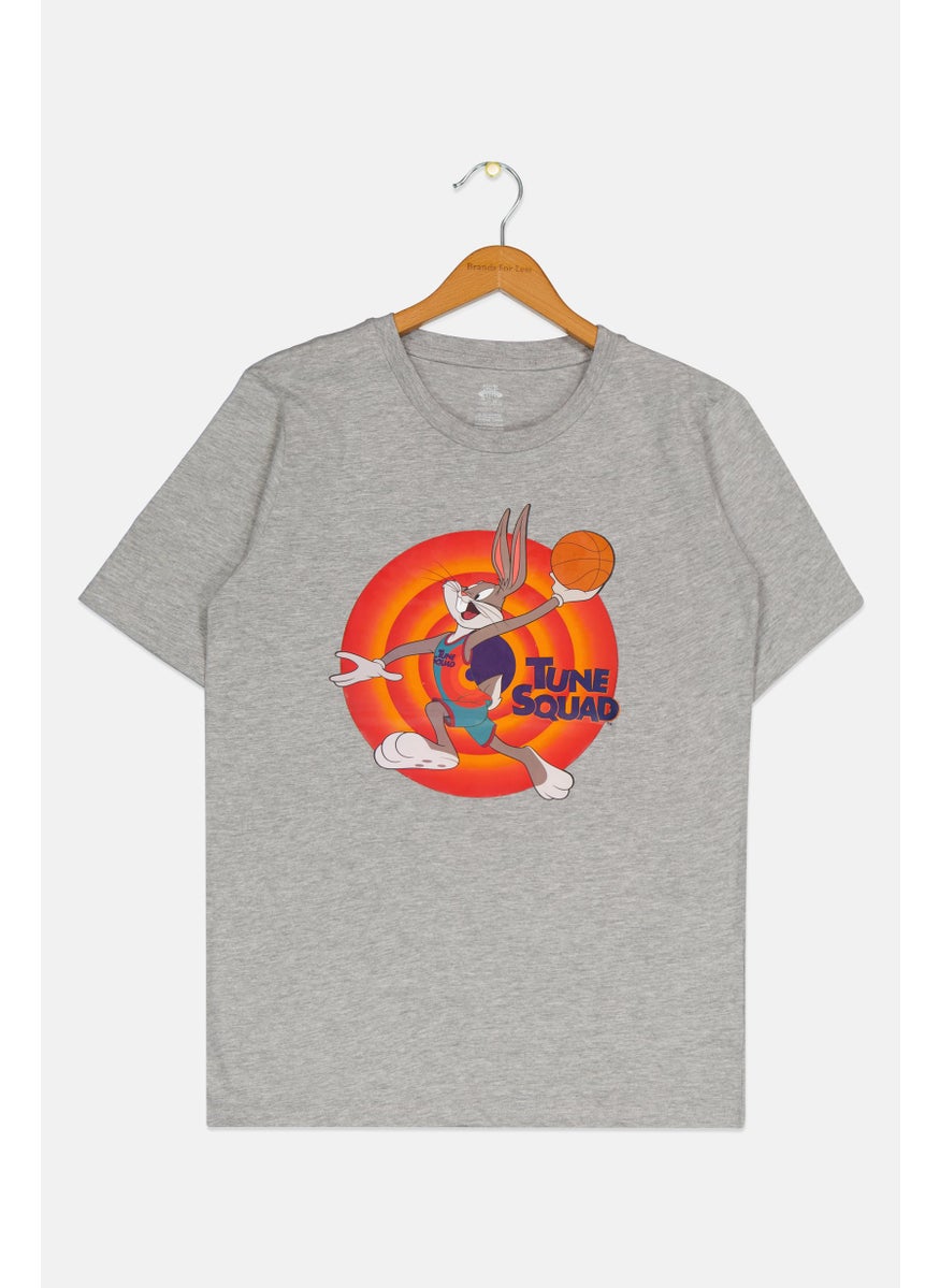 Space Jam Kids Boy Sportswear Fit Short Sleeve Outdoor T Shirt, Grey  - Image 1