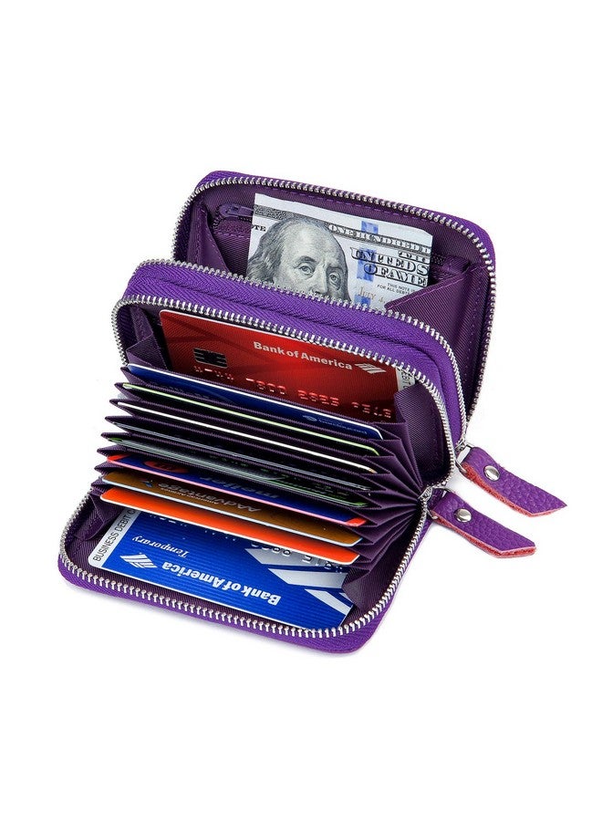 KALMORE Wallets For Women Genuine Leather Double Zipper Rfid Blocking Purse With Coin Pocket Cardholder And Id Window  - Image 2