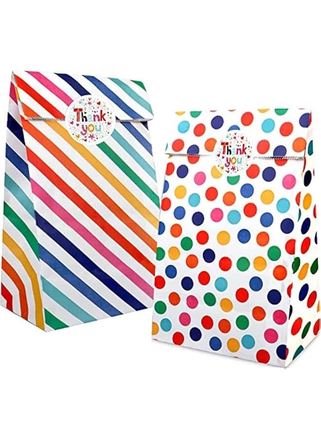 Dots and Stripe Party Favor Bags 20PCS Kraft Paper Treat Bags with Thank You Stickers for Birthday Wedding Party - pzsku/Z25917EFAA32C0E086EF6Z/45/_/1730695944/718c3e3f-b522-433e-a53c-dc7078e36c46