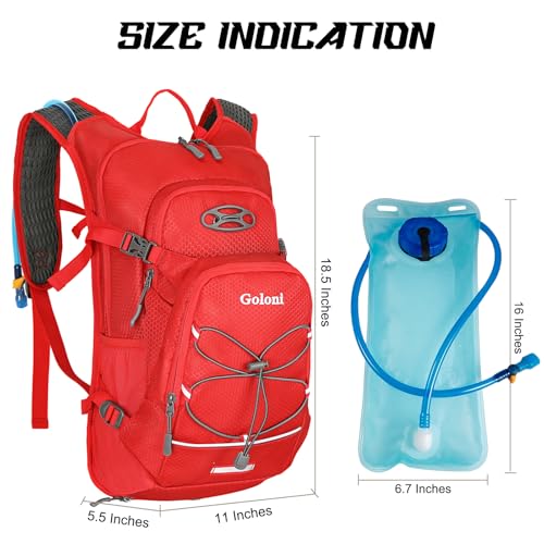 Goloni Hydration BackpackLightweight Hiking Backpack with 2L Water BladderInsulation Water Backpack for Men WomenHydration Pack for Biking Running FestivalCamping - Image 3
