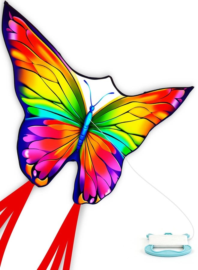 YFAFENGS Butterfly Kites for Kids & Adults - Rainbow Color Easter Kites for Outdoor Family Fun, Includes Kite String & Carry Bag, Perfect for Beach, Park, and Outdoor Activities (Ages 8-12) - Image 1