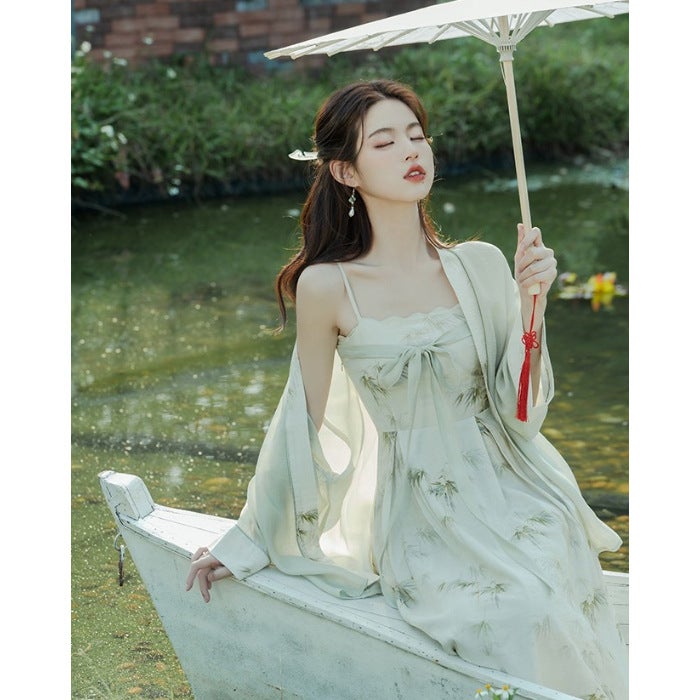 Suspender Skirt Shawl Two-piece Hanfu Summer Womens New Chinese Style National Style dress suit Jiangnan Wear Skirt Slip Skirt Shawl
