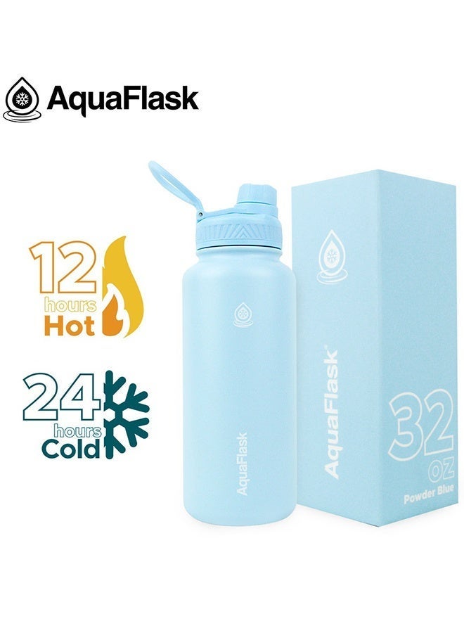 AquaFlask 22oz/32oz Stainless Steel Double-walled Vacuum Insulated Water Bottles for 12-hour hot or 24-hour cold retention BPA-free - Image 1