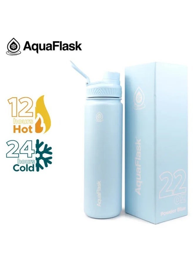 AquaFlask 22oz/32oz Stainless Steel Double-walled Vacuum Insulated Water Bottles for 12-hour hot or 24-hour cold retention BPA-free - Image 2
