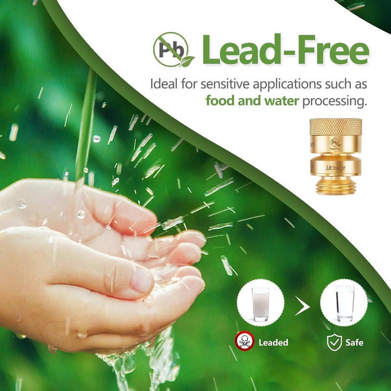 LitOrange 1 Pack 1-1/16" Fine Thread (Female) Lead-Free Self-Draining Vacuum Breaker, PK 1390 Replacement Hose Bib Backflow Preventer with washers and Sealing Tape for Garden & indoor Spigot - Image 3
