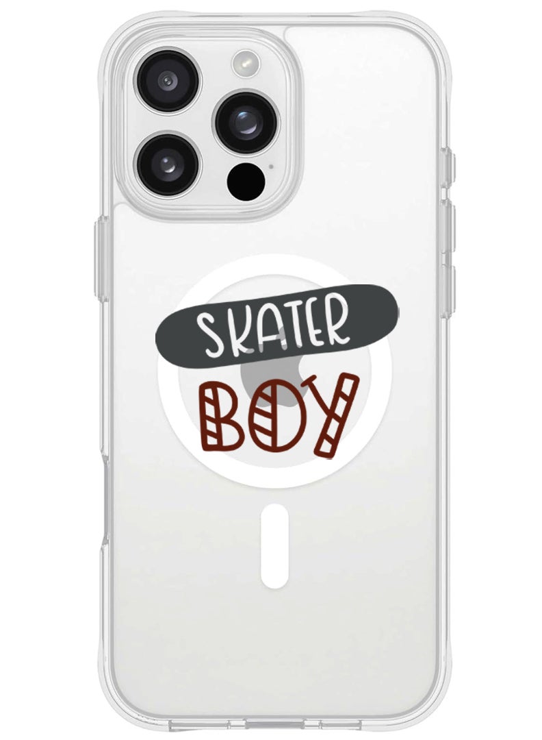 Theodor iPhone 16 Pro Max Magsafe Magnetic Case for iPhone Compatible with Wireless Charging, Shockproof Phone Bumper Cover - Skater boy - Image 1