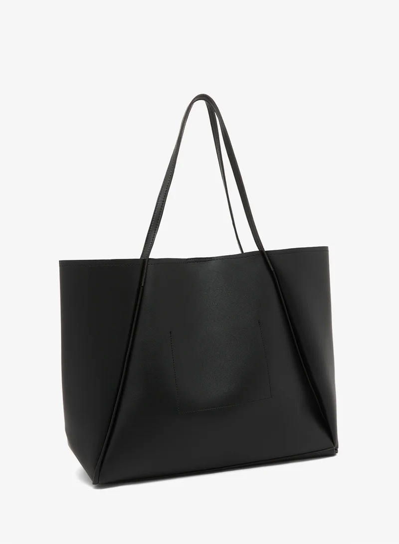 جلاموروس Oversized Faux Leather Tote Bag