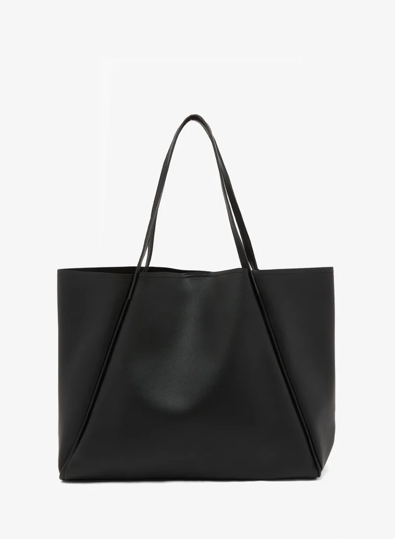 Glamorous BLACK Oversized Faux Leather Tote Bag for Women | Best Price UAE