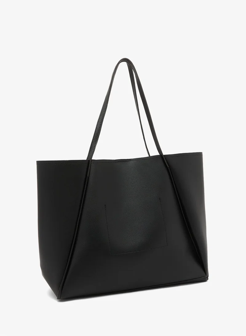 Glamorous BLACK Oversized Faux Leather Tote Bag for Women | Best Price UAE