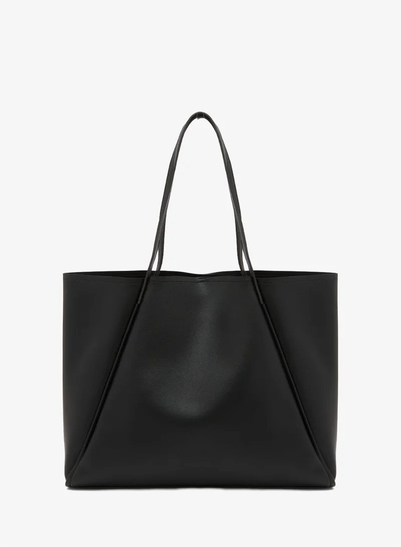 Glamorous BLACK Oversized Faux Leather Tote Bag for Women | Best Price UAE