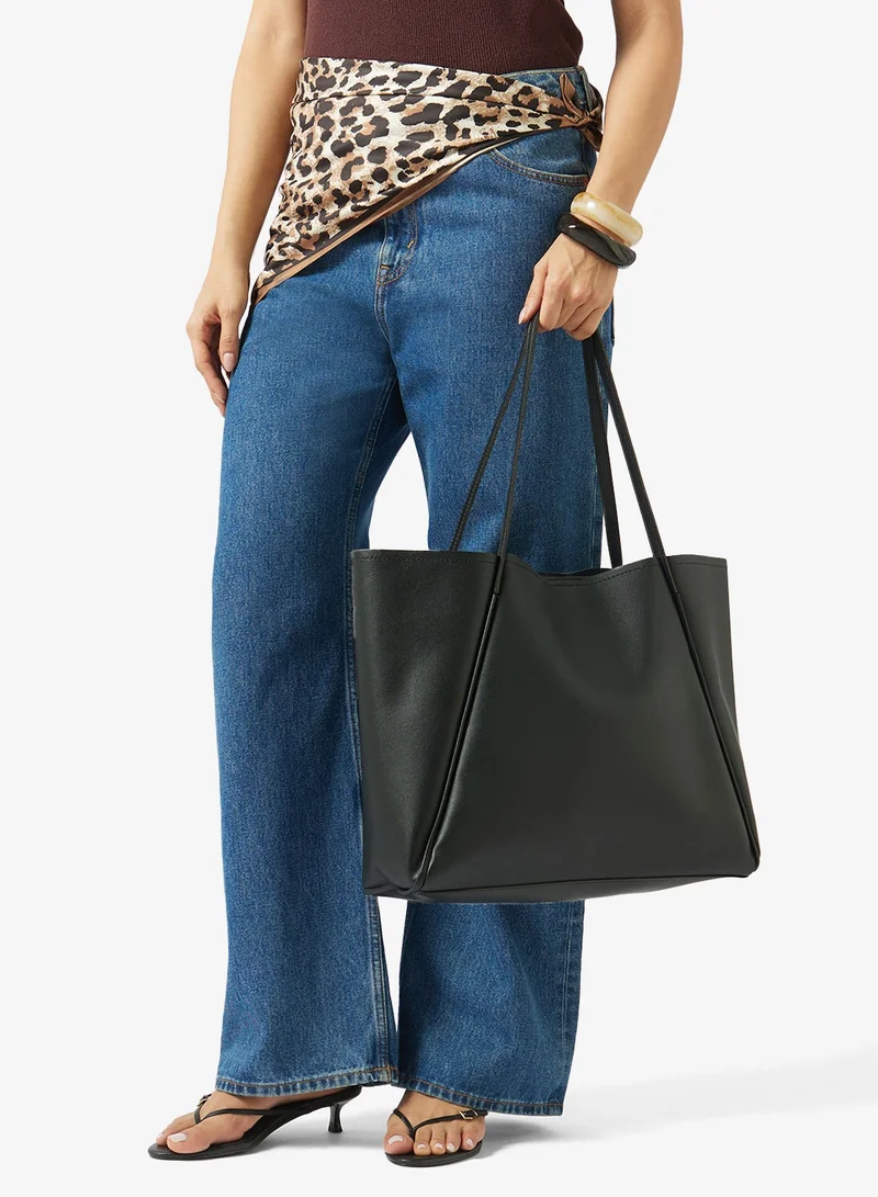 Oversized Faux Leather Tote Bag