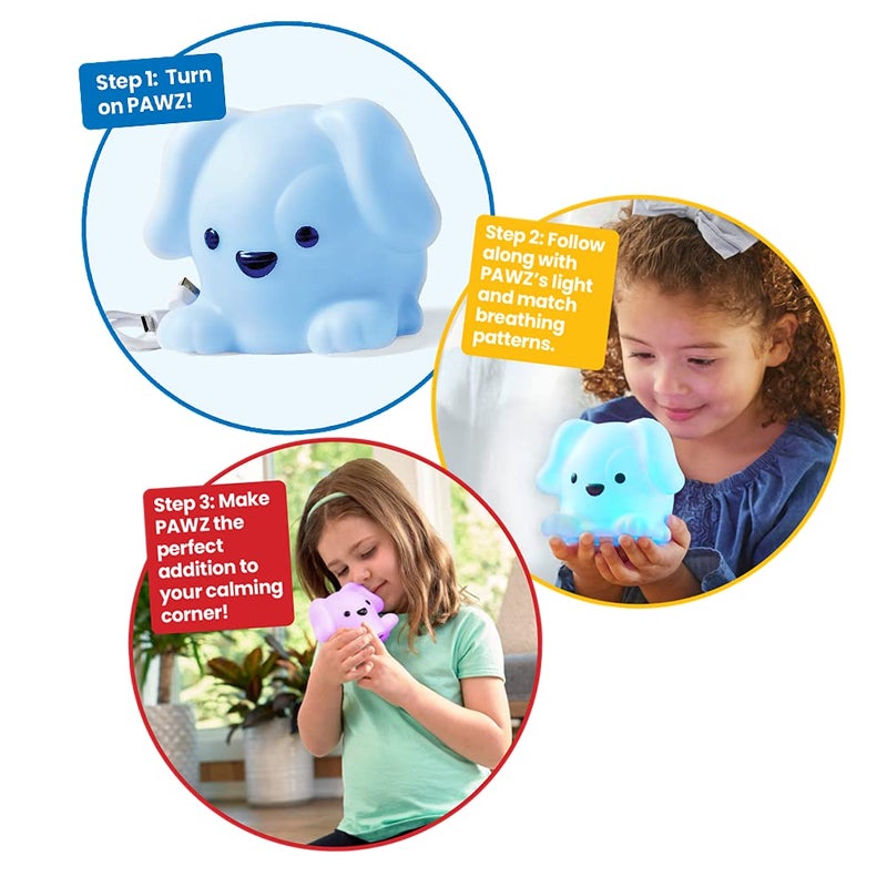hand2mind PAWZ The Calming Pup, Learn Deep Breathing, Rechargeable Animal Night Light, Kids Anxiety Relief, Mindfulness for Kids, Calm Down Corner Supplies, Social Emotional Learning Activities - Image 4