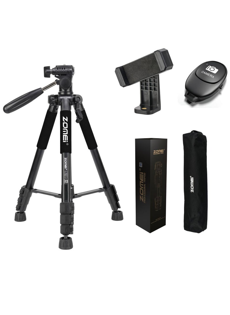 Zomei 142cm/56 Inch Lightweight Portable Aluminum Alloy Camera Travel Tripod with Mobile Phone Holder and Bluetooth Remote Control  - Image 2