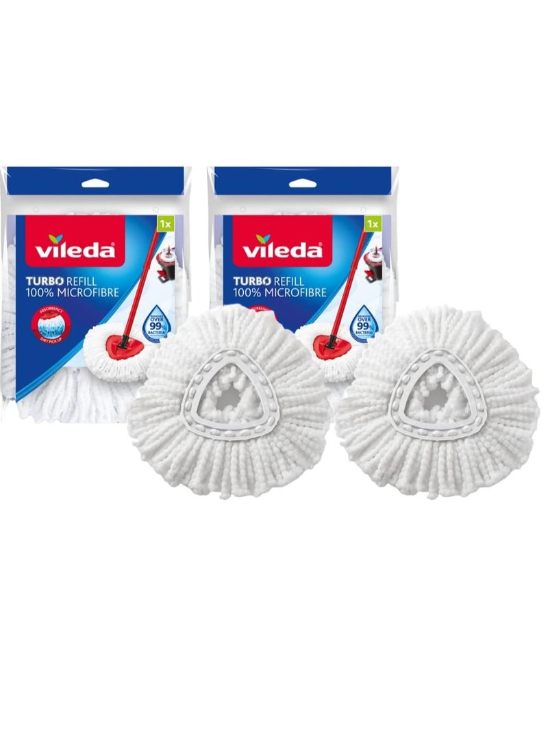Vileda Easy Clean Spin Floor Mop Refill Pack White White - Image 1