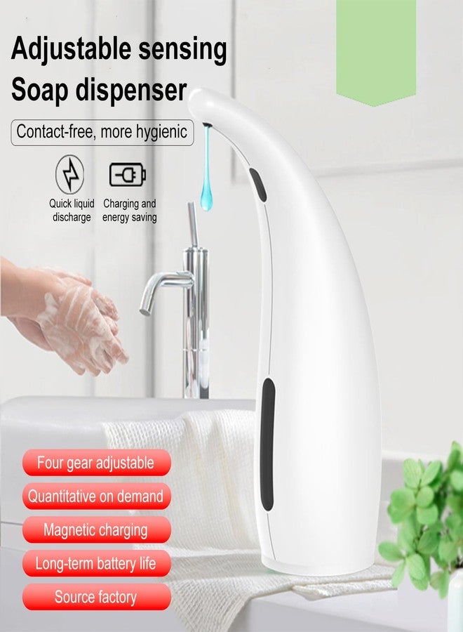 TUMAN Pro Automatic Soap Dispenser Touchless Modern Minimalist Magnetic Charging Infrared Inductio Kitchen and Bathroom Soap Pump 10oz/300ml White (White) - Image 5