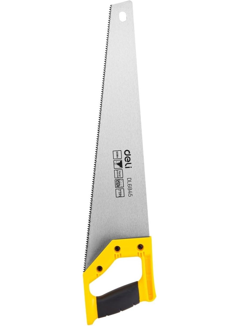 Deli 450mm Hand Saw - 65Mn Steel Blade with Triple-Ground Teeth - High-Frequency Quenched for Sharp Cutting - Professional Wood Saw - Image 1