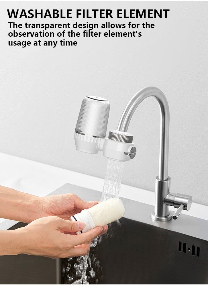 Generic Water Filter for Sink with 2 Replacement Filter Faucet Water Filter Faucet Water Purifier Water Filtration System Reduce Chlorine and Bad Odor Impurities for Tap Kitchen Bathroom Tub  - Image 3