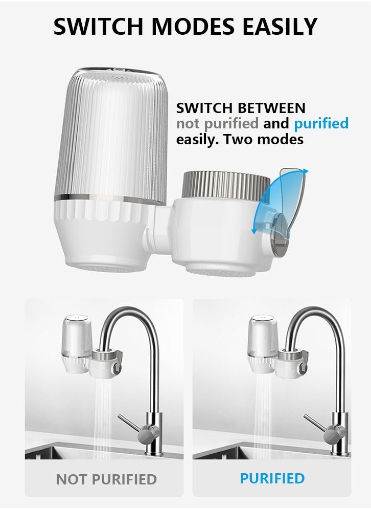 Generic Water Filter for Sink with 2 Replacement Filter Faucet Water Filter Faucet Water Purifier Water Filtration System Reduce Chlorine and Bad Odor Impurities for Tap Kitchen Bathroom Tub  - Image 4