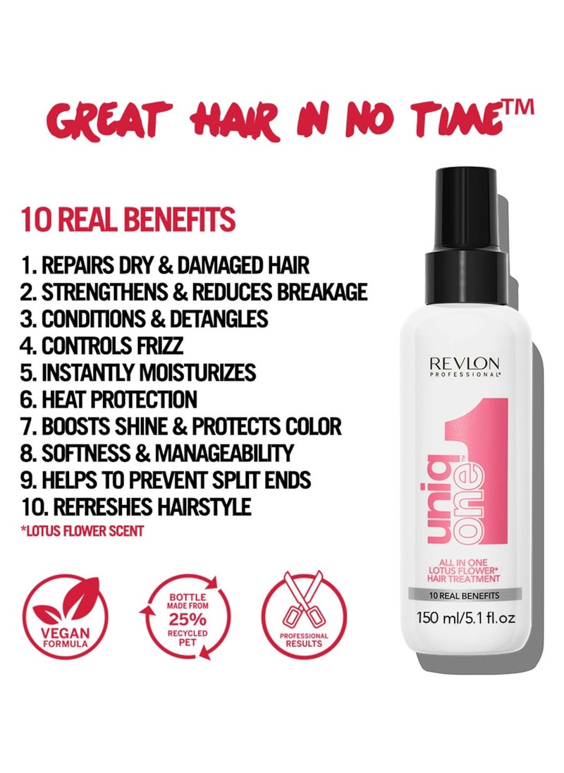 Revlon Uniq One Lotus Flower Hair Treatment for Women 150ml  - Image 3
