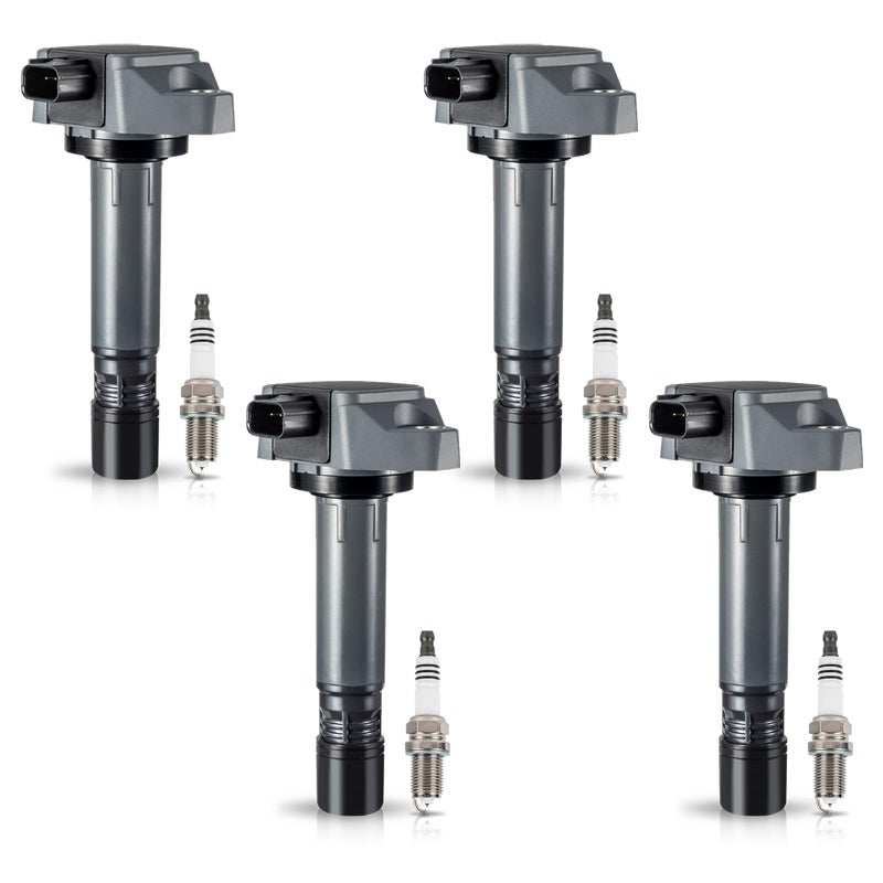 مجموعة ENA من 4 حزم لفائف الإشعال وشمعة الإشعال متوافقة مع هوندا سيفيك 2006 2007 2008 2009 2010 2011 18L L4 بديل لـ UF582 30520RNAA01 5C1637 C1580 4504 7092