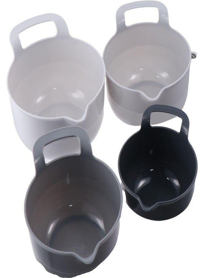 hobbyme Mixing Bowls - 4 Piece Nesting Plastic Mixing Bowl Set with Pour Spouts and Handles Vegetable Bowl Large Capacity - Image 4