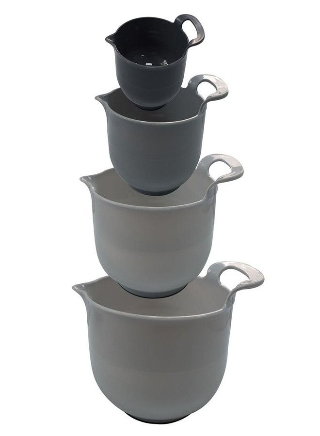 hobbyme Mixing Bowls - 4 Piece Nesting Plastic Mixing Bowl Set with Pour Spouts and Handles Vegetable Bowl Large Capacity - Image 3