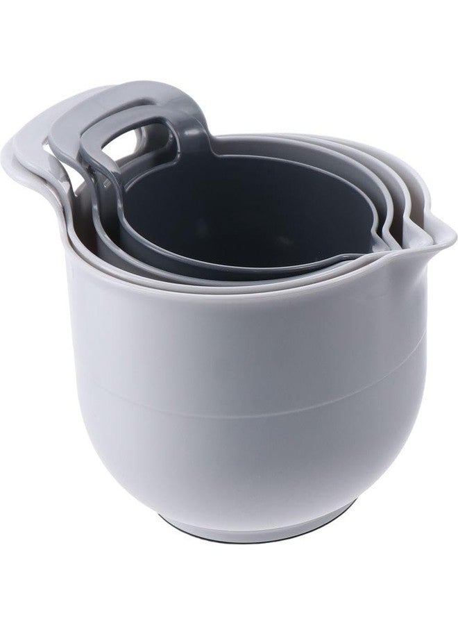 hobbyme Mixing Bowls - 4 Piece Nesting Plastic Mixing Bowl Set with Pour Spouts and Handles Vegetable Bowl Large Capacity - Image 5