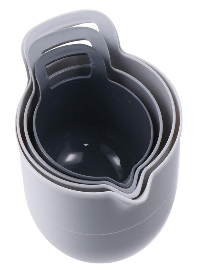 hobbyme Mixing Bowls - 4 Piece Nesting Plastic Mixing Bowl Set with Pour Spouts and Handles Vegetable Bowl Large Capacity - Image 1