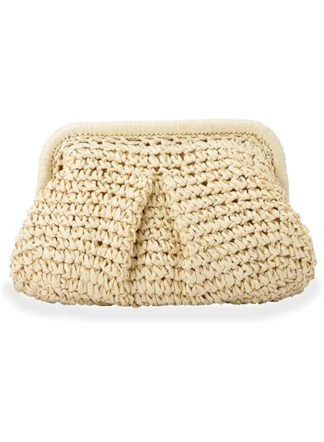 Arabest Straw Clutch Purse for Women Cloud Dumpling Pouch Straw Crossbody Shoulder Handbag Summer Beach Woven Bag - Image 1
