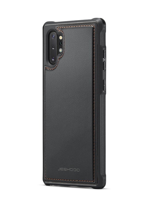 CaseMe Phone Case Compatible with Samsung Galaxy Note 10 Plus Luxury PU Leather Back Cover Cover Compatible with Samsung Galaxy Note 10 Plus -Black