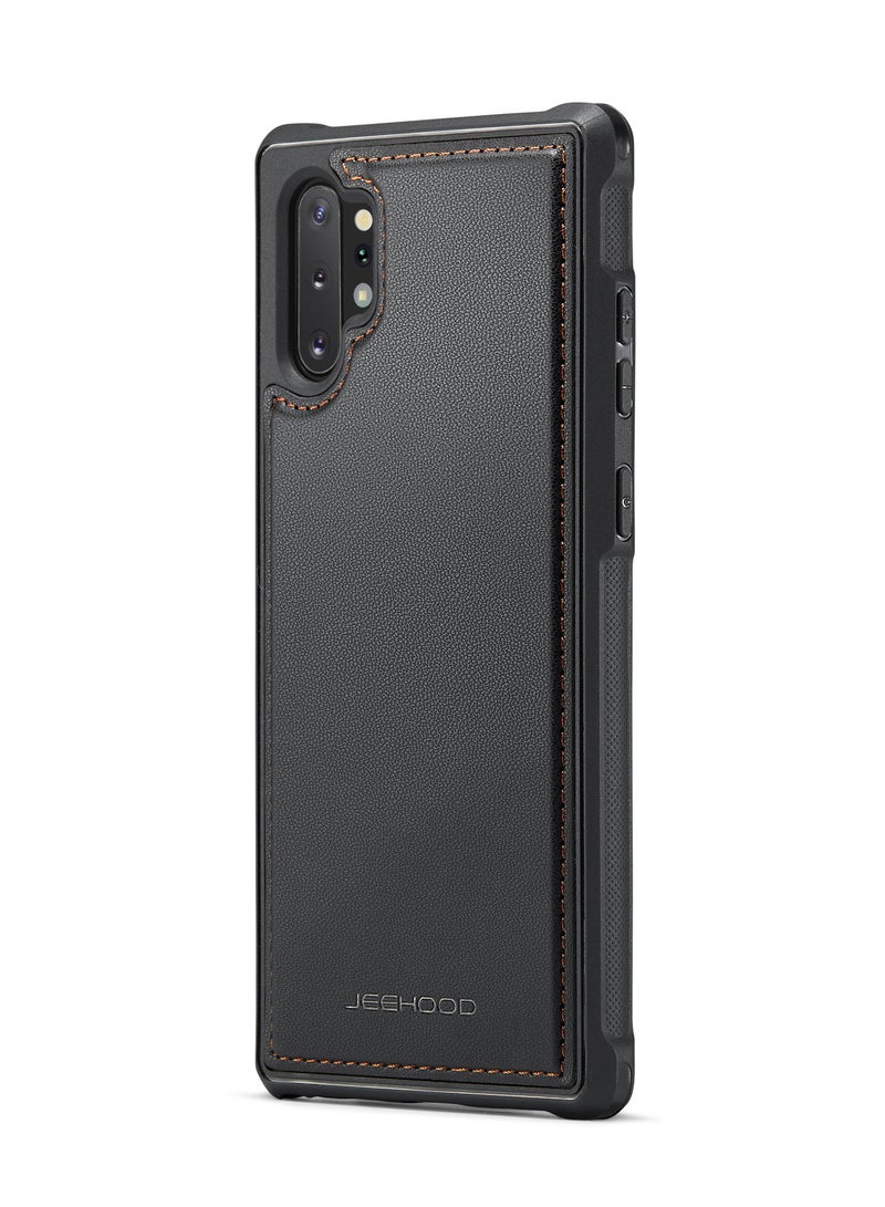 جيهود كيس مي جراب موبايل متوافق مع سامسونج جالاكسي نوت 10 بلس فاخر من جلد البولي يوريثين غطاء خلفي متوافق مع سامسونج جالاكسي نوت 10 بلس - اسود - Image 1