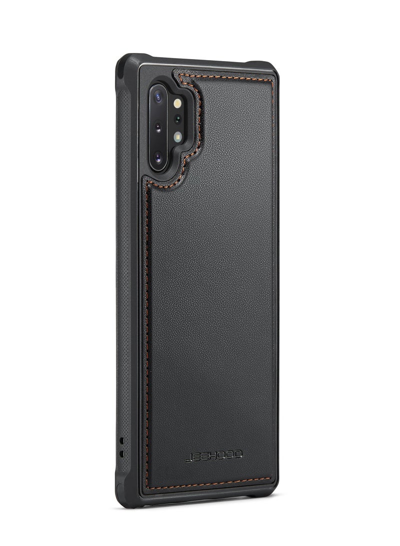 جيهود كيس مي جراب موبايل متوافق مع سامسونج جالاكسي نوت 10 بلس فاخر من جلد البولي يوريثين غطاء خلفي متوافق مع سامسونج جالاكسي نوت 10 بلس - اسود - Image 2